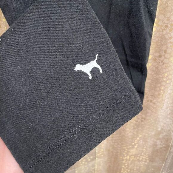 PINK Victorias Secret Iridescent Rhinestone Black Yoga Leggings, Medium - Picture 5 of 6